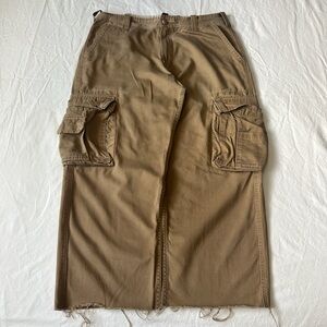 Vintage Men's Tan Cropped Cargo Pants